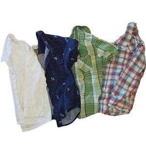 Boys Button Up Down Shirts Izod Cherokee Old Navy Oshkosh Boy Size 4-5 YOUTH KID
